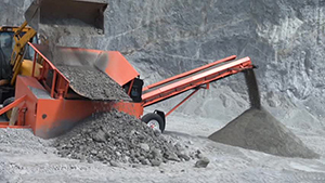 A shifting machine in operation at the government-owned New River quarry